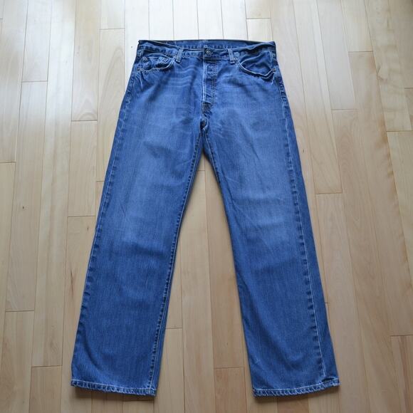 Vintage 90s Levis 501 Denim Blue Jeans Size 36x32 - Picture 1 of 7